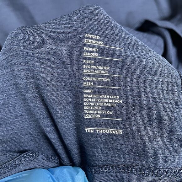 Ten Thousand Interval Long Sleeve Shirt Mens XL Navy Blue Long Sleeve Gym Run - Picture 3 of 4